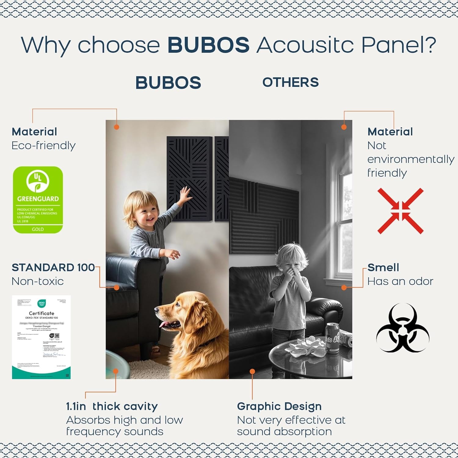 4 PACK Thickened Acoustic Panels, 23.6''X11.8'' Self-Adhesive Sound Absorbing Cavity Acoustic Wall Panels for Theater Studio Room Recording Room Gaming Room Meeting Rooms,Vortexcore Black