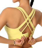 High Impact Sports Bra for Women - Criss-Cross Back, Molded Cups, Hook and Eye Closure - High Support Running Bra