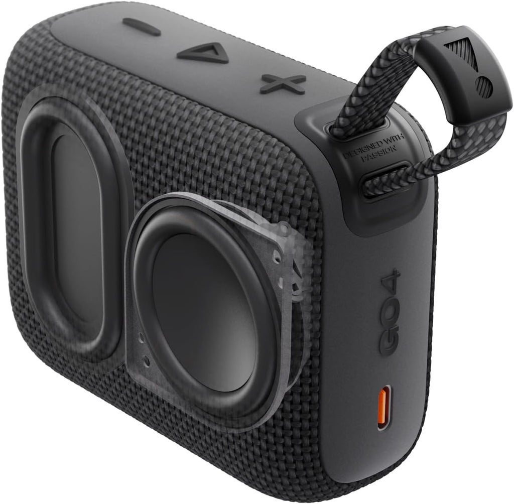 Go 4 - Ultra-Portable, Waterproof and Dustproof Bluetooth Speaker, Big Pro Sound with Punchy Bass, 7-Hour Built-In Battery, Made in Part with Recycled Materials (Black)