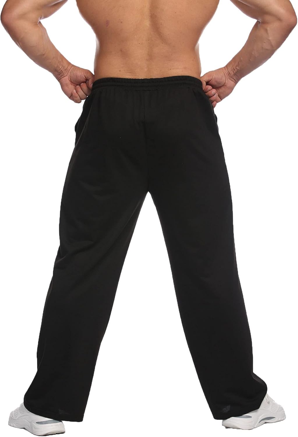 Men'S Lightweight Sweatpants Open Bottom Sweat Pants for Men Straight Leg Gym Sweatpants Lounge Pants with Pockets