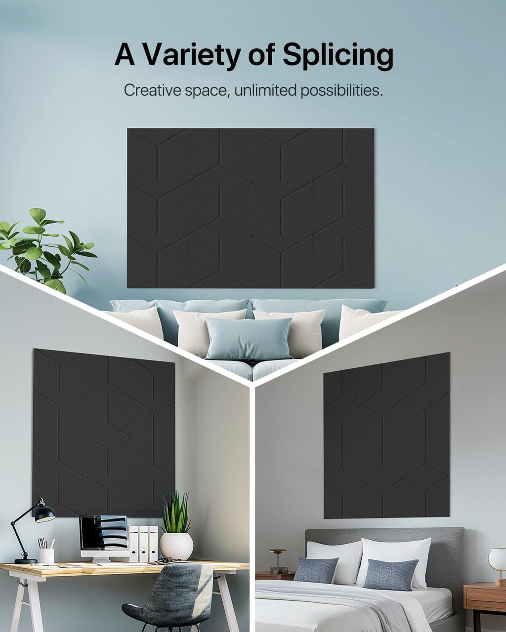Sound Proof Foam Panels, 12 Pack Self Adhesive, High Density Soundproofing for Walls, Home Studio, Living Room 12" X 10" X 0.4" Y-Line Black