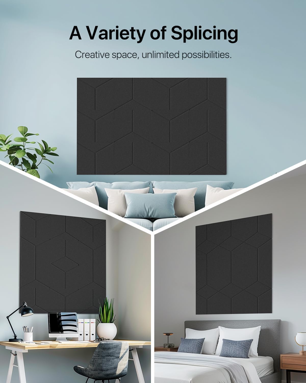 Sound Proof Foam Panels, 12 Pack Self Adhesive, High Density Soundproofing for Walls, Home Studio, Living Room 12" X 10" X 0.4" Y-Line Black