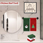 Large Christmas Hand Towels 3 Pieces, 100% Cotton Christmas Kitchen Towels 16" X 25" Christmas Towel for Bathroom Christmas Decoration - Red, White, Green