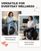 Extra Thick Yoga Ball Exercise Ball, 5 Sizes Gym Ball, Heavy Duty Ball Chair for Balance, Stability, Pregnancy, Quick Pump Included