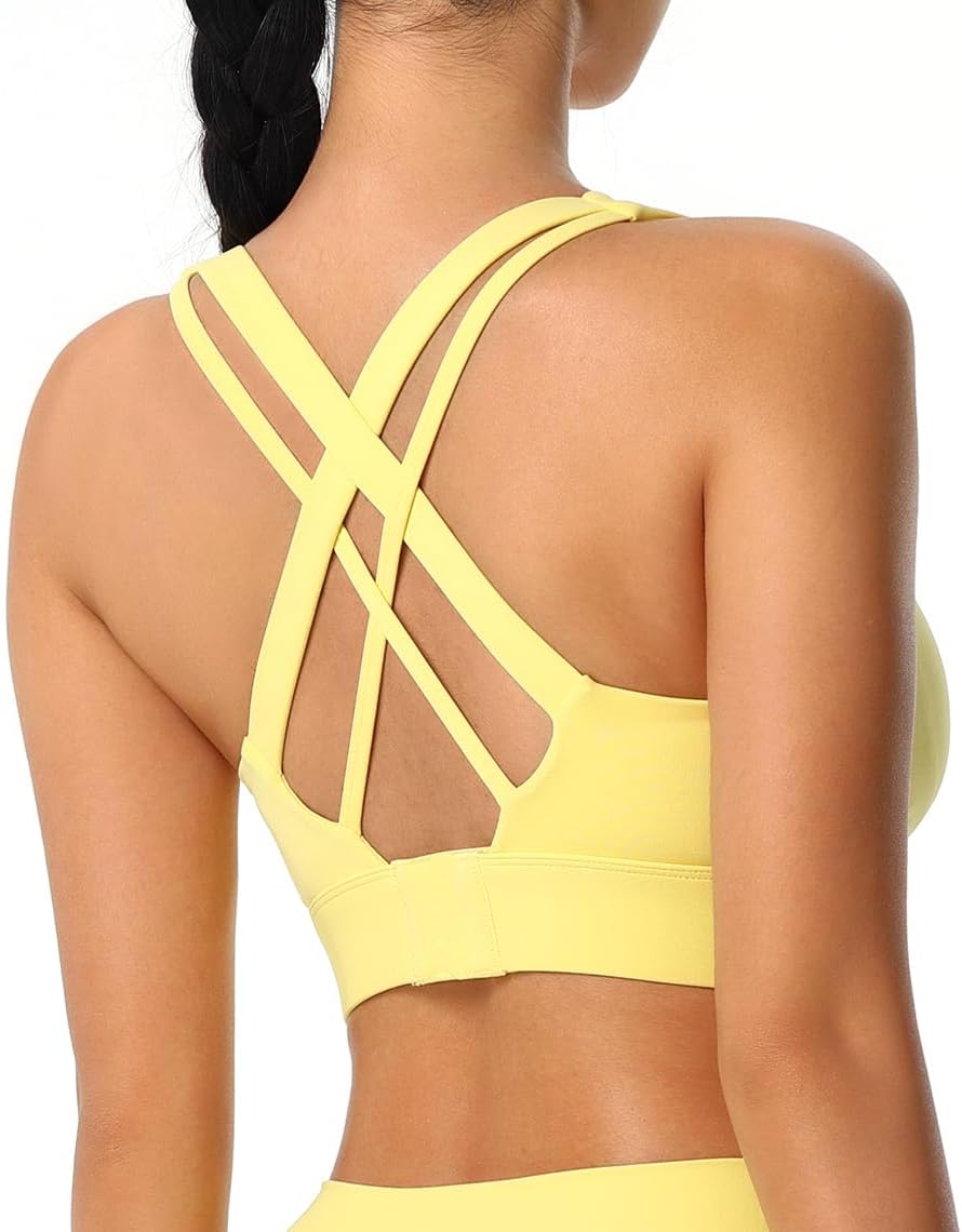High Impact Sports Bra for Women - Criss-Cross Back, Molded Cups, Hook and Eye Closure - High Support Running Bra