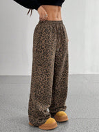 Women'S Leopard Print Casual Wide Leg Loose Slim Pants