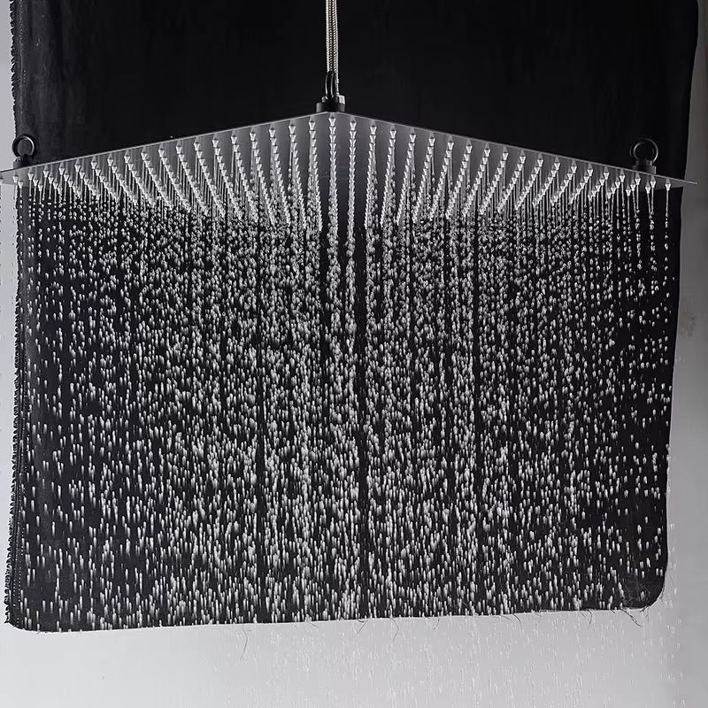 Matte Black 20Inch Rainfall Shower Head Ultrathin Rain Shower Bathroom Shower Faucet Accessory Stainless Steel Rain Shower Tap