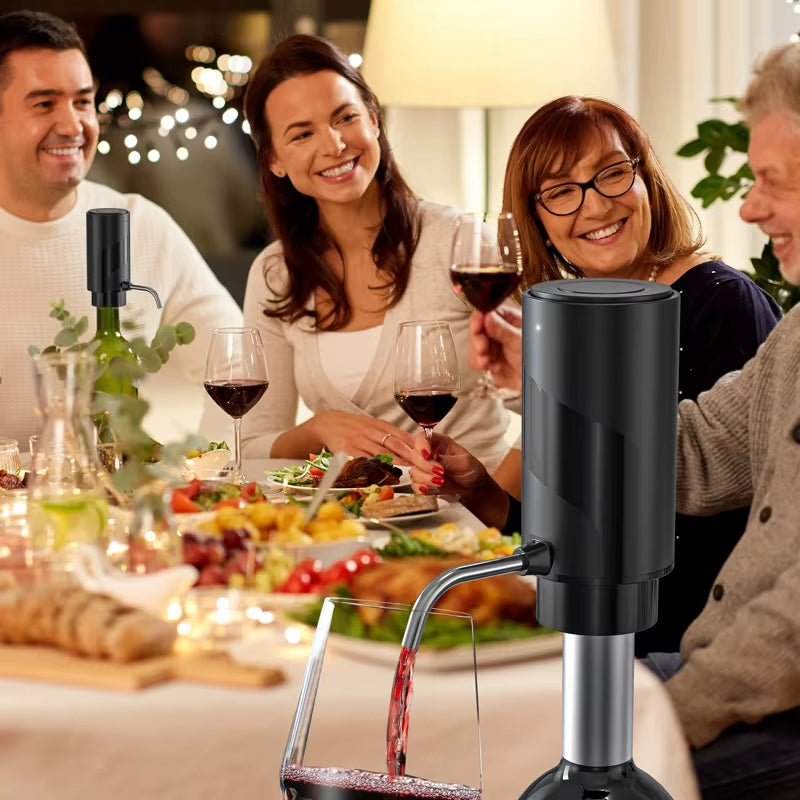Electric Wine Opener Automatic Wine Aerator Rechargeable Wine Corkscrew Foil Cutter Opener Wine Lover Party Kitchen Tool Gifts