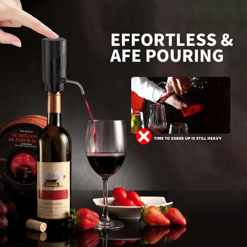 Electric Wine Opener Automatic Wine Aerator Rechargeable Wine Corkscrew Foil Cutter Opener Wine Lover Party Kitchen Tool Gifts