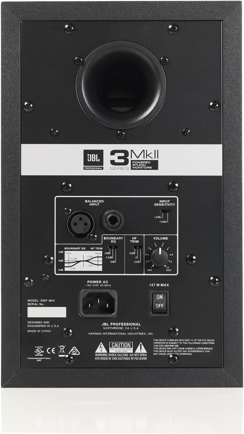 Professional 305Pmkii 5-Inch 2-Way Powered, Active Monitor Speaker for near Field Music Production, Studio Monitor, Desktop Computer, Hi-Fi Audio. Sold Individually, Black