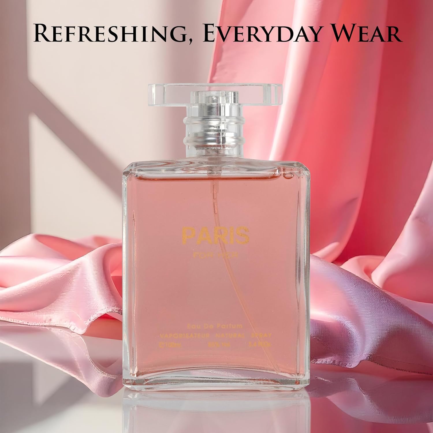 Paris for Her Eau De Parfum Spray Perfume, Fragrance for Women-Daywear, Casual Daily Cologne Set with Deluxe Suede Pouch- 3.4 Oz Bottle- Ideal EDT Beauty Gift for Birthday, Anniversary (3.4)