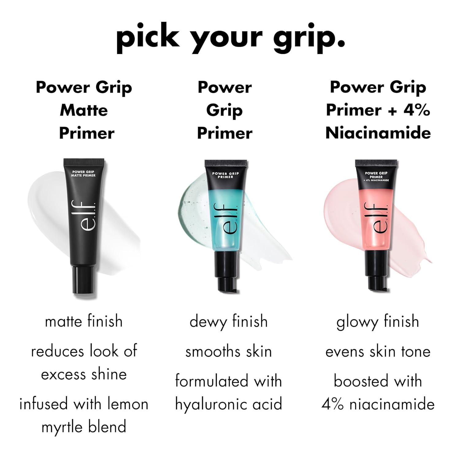 Power Grip Primer + 4% Niacinamide, Gel-Based & Hydrating Face Primer, Evens Skin & Brightens, Grips Makeup, Vegan & Cruelty-Free, 0.8 Fl Oz