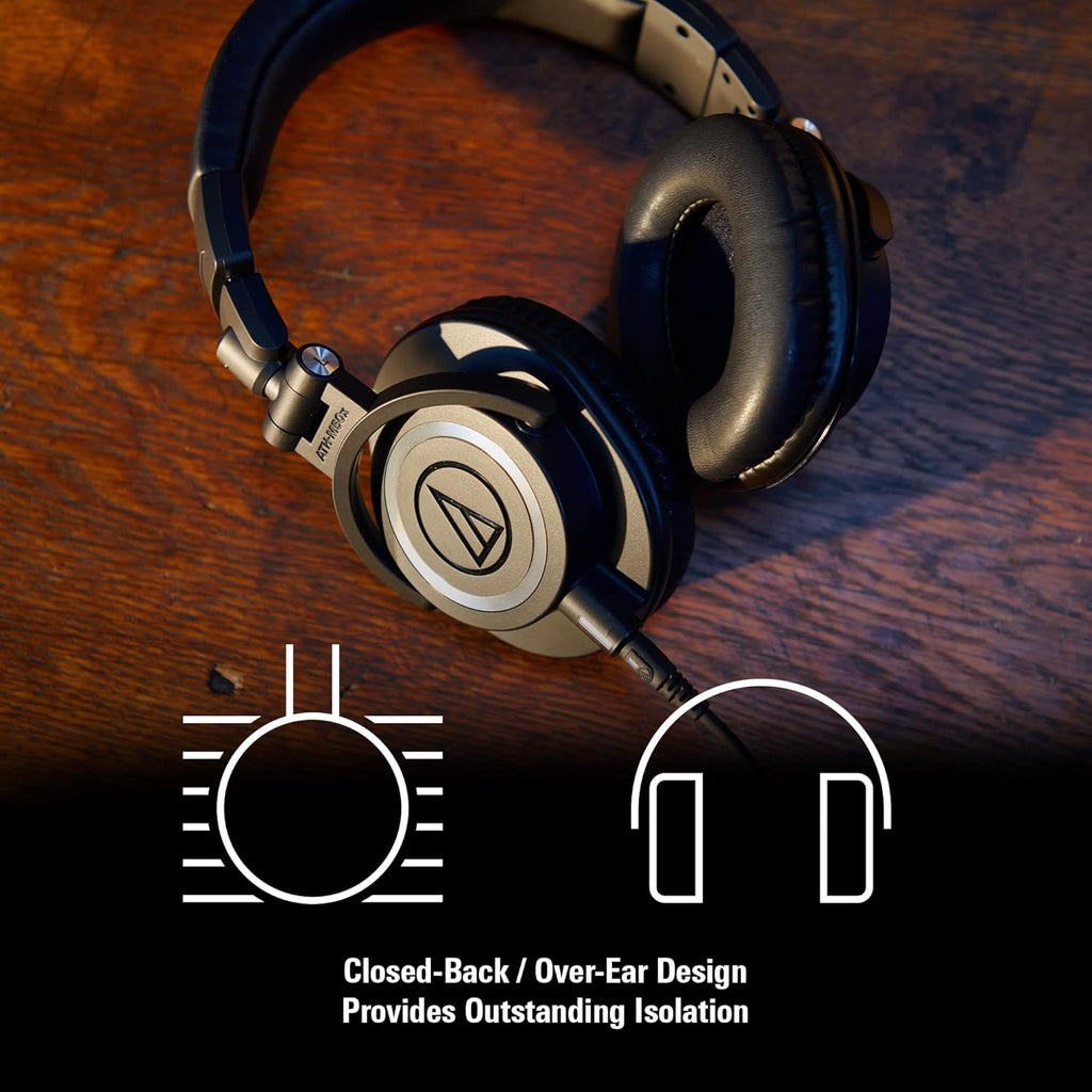 Ath-M50X Professional Studio Monitor Headphones, Black