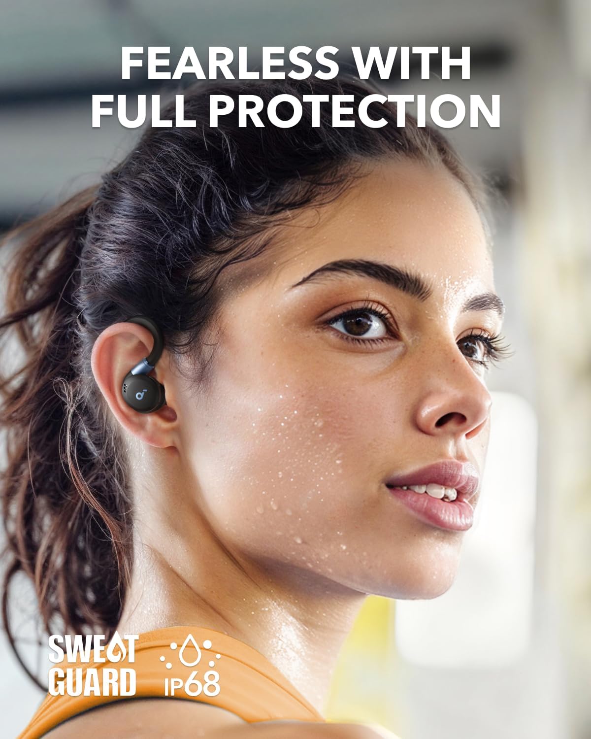 Sport X20 by , True-Wireless Workout Earbuds, Rotatable and Extendable Ear Hooks, Noise Cancelling, Deep Bass, IP68 Waterproof, Sweatproof, Dustproof, 48H Play, Sport Earbuds for Gym