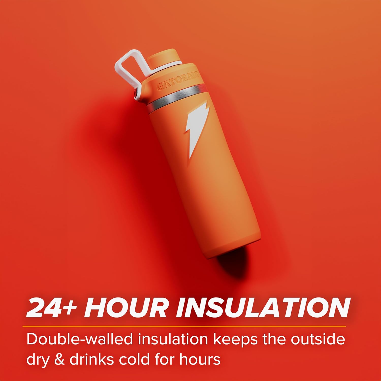 'Overtime' 22Oz Stainless Steel Water Bottle, Twist Cap, Grey