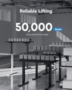 48" X 24" Electric Standing Desk Adjustable Height, 4 Memory Height Settings, Headphone Hook, Cable Manager, Sit Stand up Desk for Home Office & Computer Workstation, Black