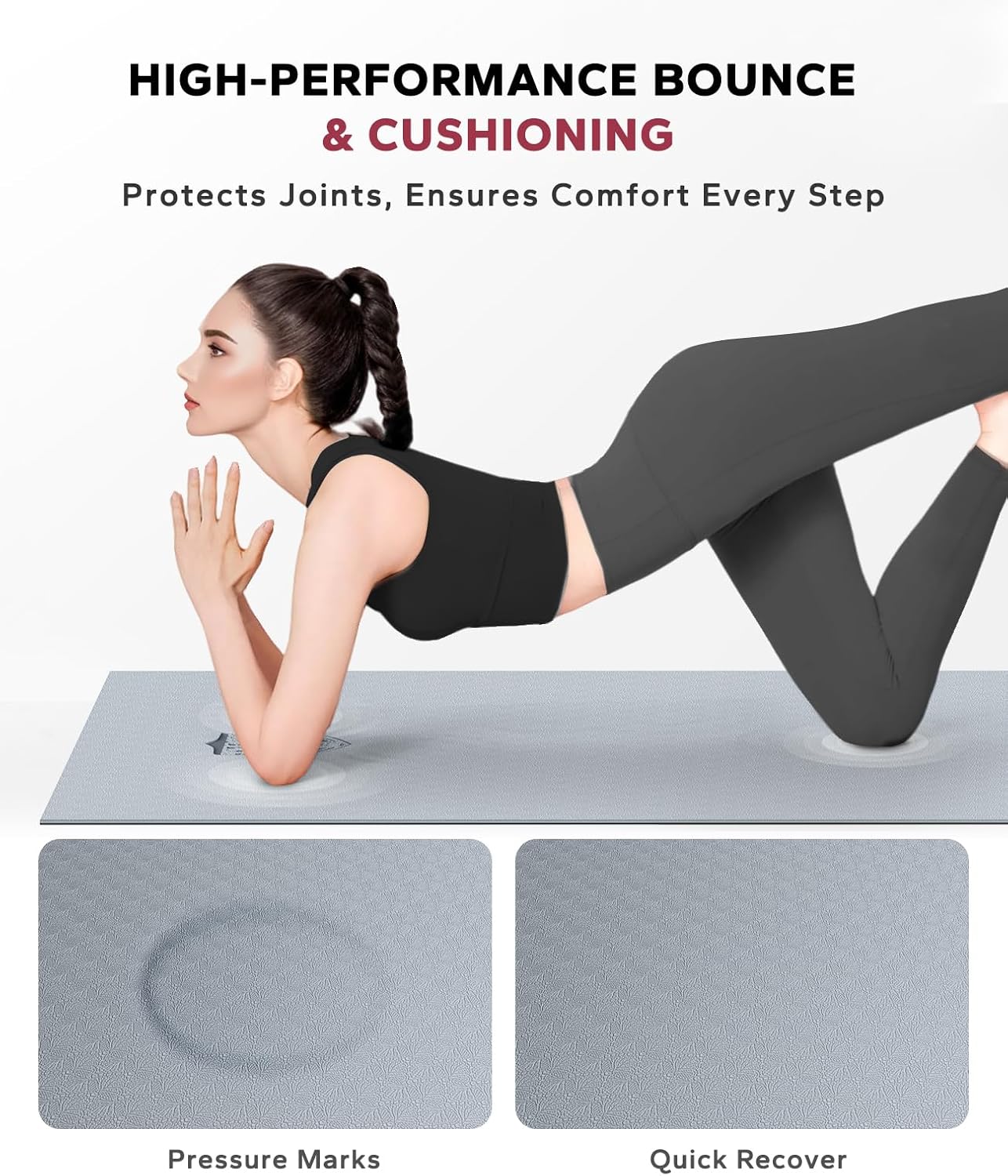 Large Yoga Mat - 72"X36" Extra Wide Exercise Mat - 1/4" Thick Dual Color PVC | Anti-Slip Surface & High Cushioning - Ideal for Yoga, Pilates & Home Workouts - Bonus Mesh Bag