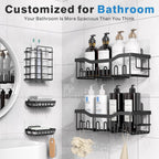 Adhesive Shower Caddy, 5 Pack Rustproof Stainless Steel Bath Organizers with Large Capacity, No Drilling Shelves for Bathroom Storage & Home Decor-Xl Size