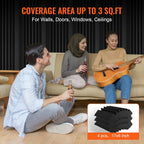 Acoustic Foam Panels, 4 Pack 16.5 X 6.3 X 12 Inches, Adhesive High Density Soundproof Wall Panels,Fire-Resistant Acoustic Panel,Sound Dampening Absorbing Panel for Studio Wall and Ceiling,Black