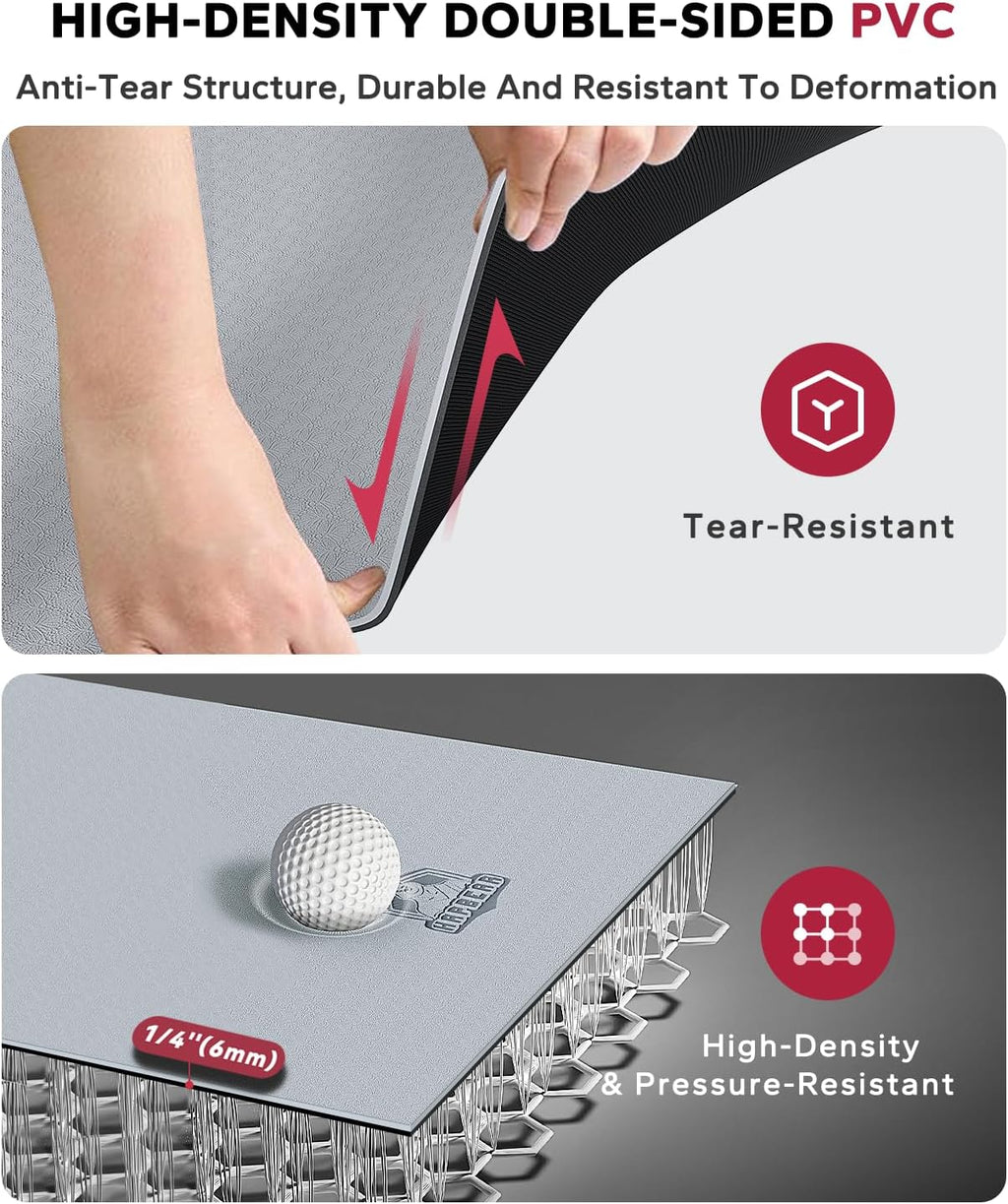 Large Yoga Mat - 72"X36" Extra Wide Exercise Mat - 1/4" Thick Dual Color PVC | Anti-Slip Surface & High Cushioning - Ideal for Yoga, Pilates & Home Workouts - Bonus Mesh Bag