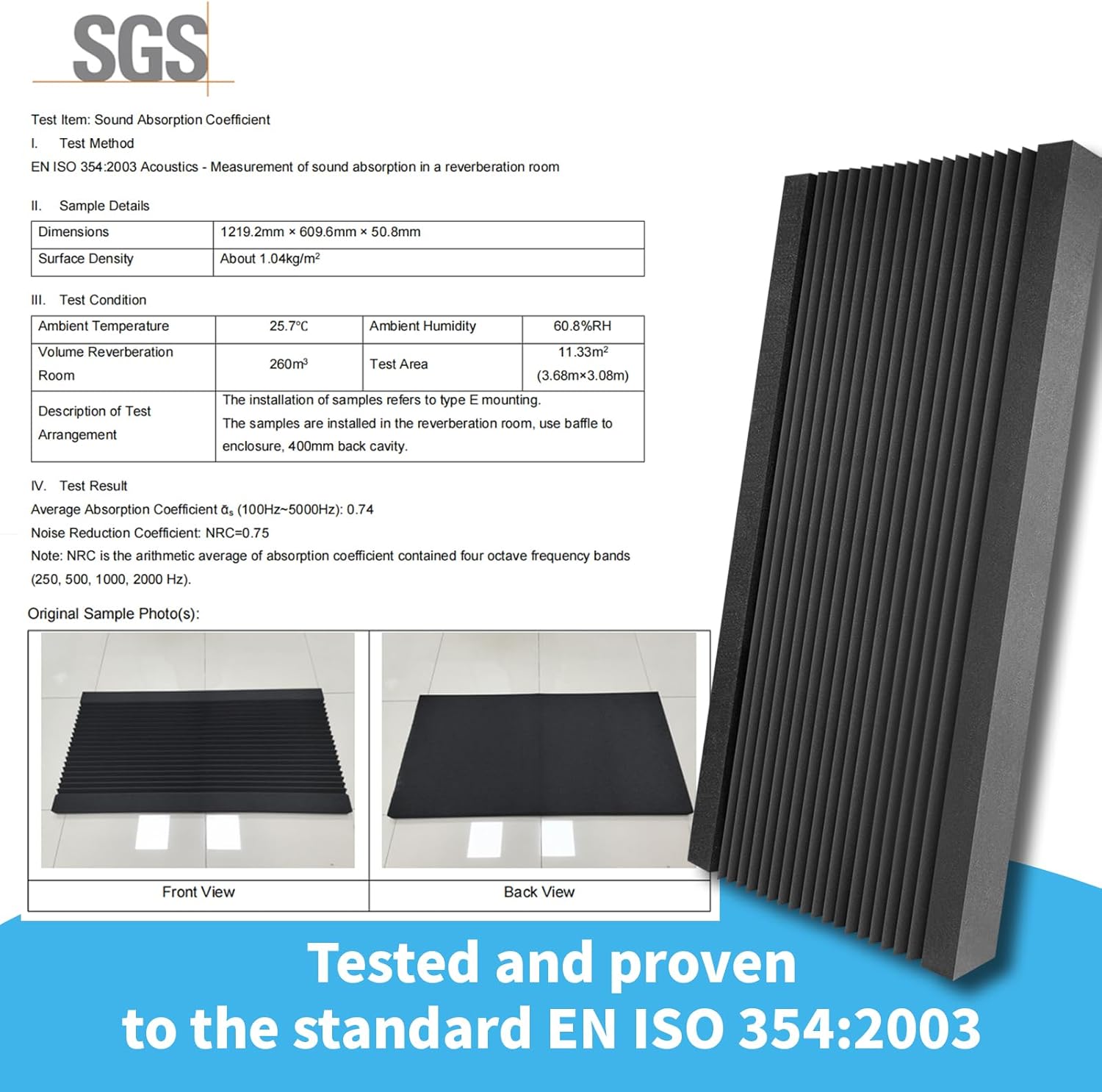 4-Pack Wedge Design Acoustic Foam Panels, 48" X 24" X 2" High-Density Soundproof Foam Wall Panels for Wall, Ceiling, Quick-Recovery Noise Dampening Panels for Office, Studio and Home