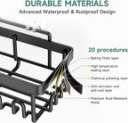 Rustproof Shower Caddy 6-Pack, No Drilling & Waterproof Adhesive Shower Shelves Rack with Soap Holder, Large Capacity Bathroom Organizers and Storage, Wall-Mounted Kitchen & Home Decor