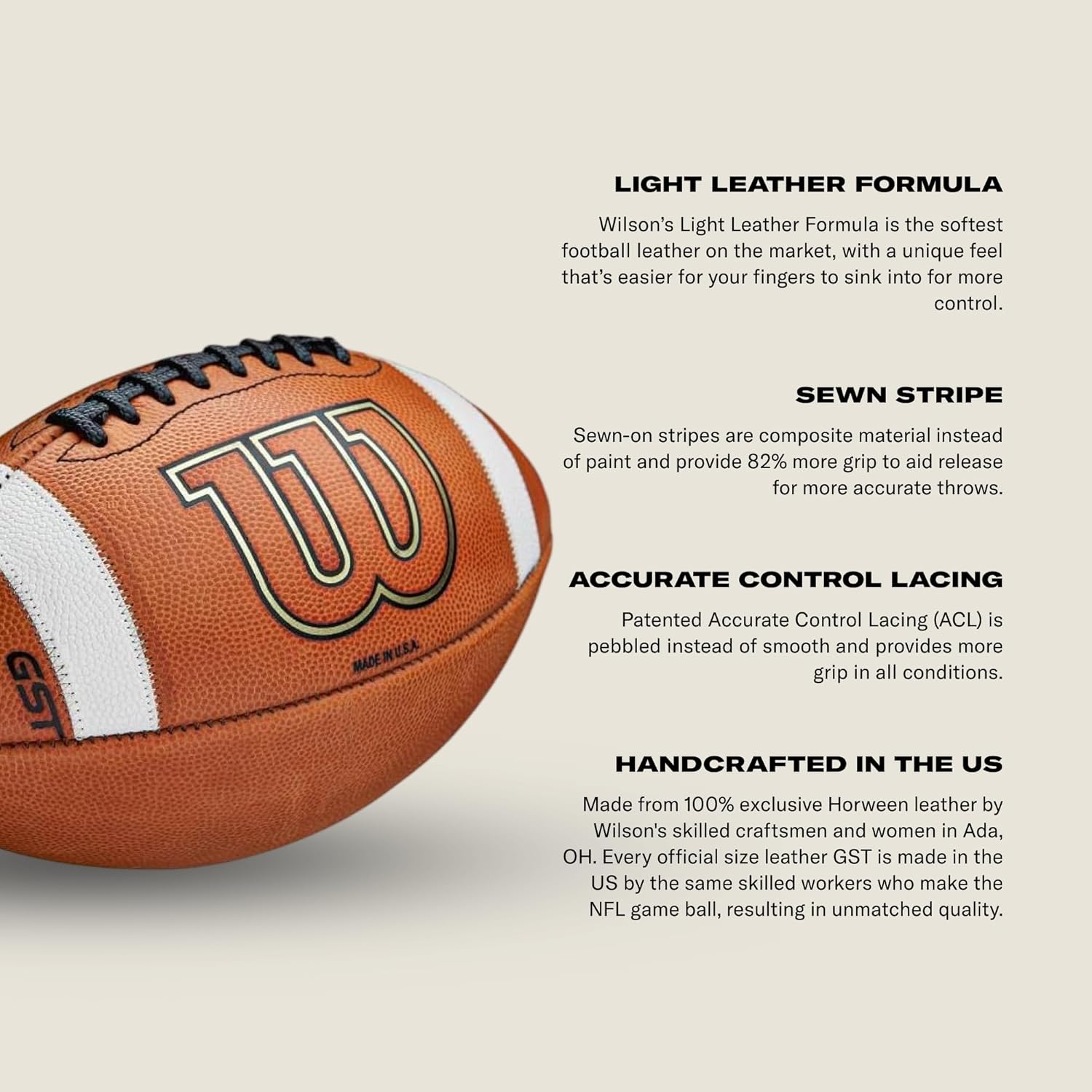 GST Leather Game Football - Official