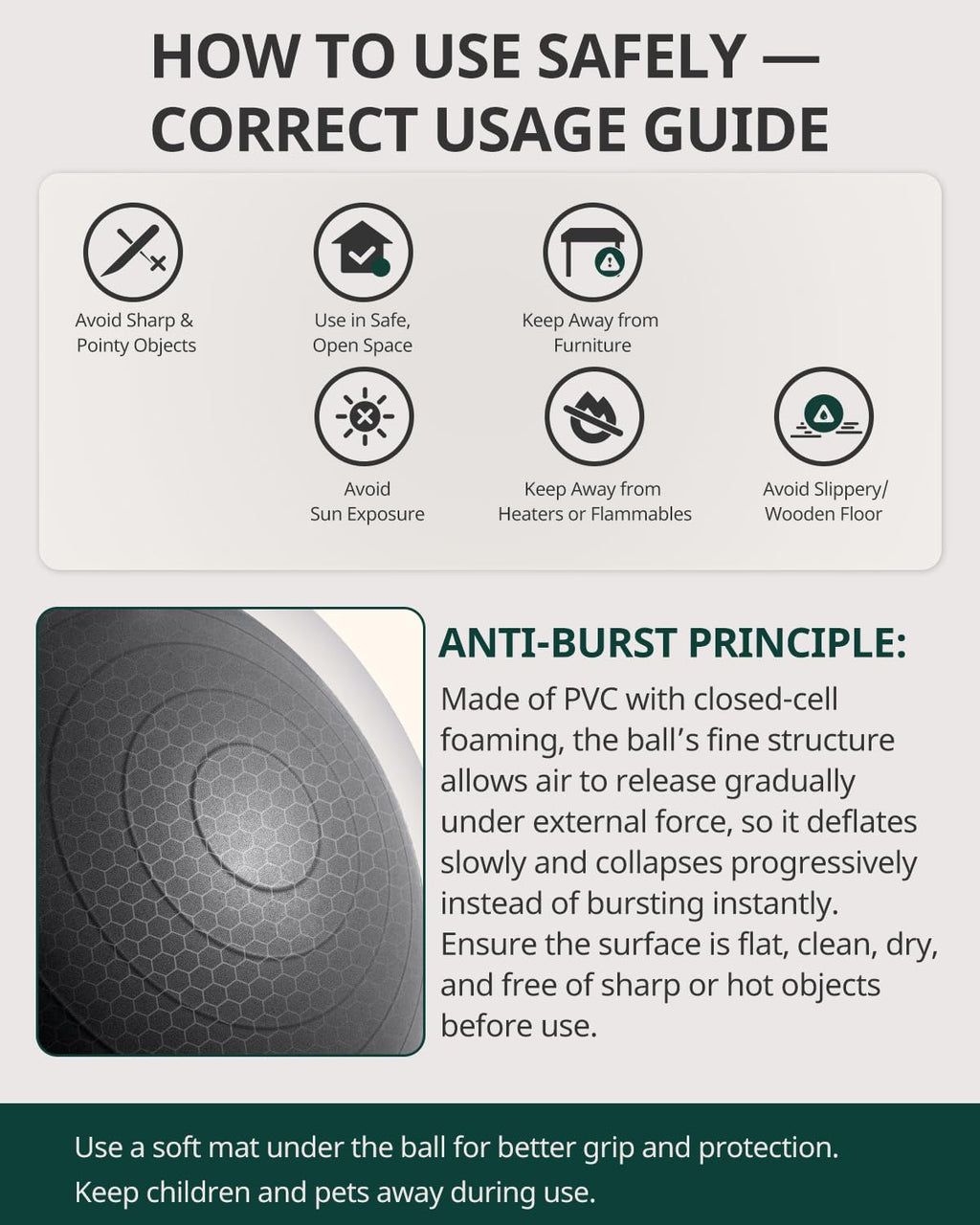 Extra Thick Yoga Ball Exercise Ball, 5 Sizes Gym Ball, Heavy Duty Ball Chair for Balance, Stability, Pregnancy, Quick Pump Included