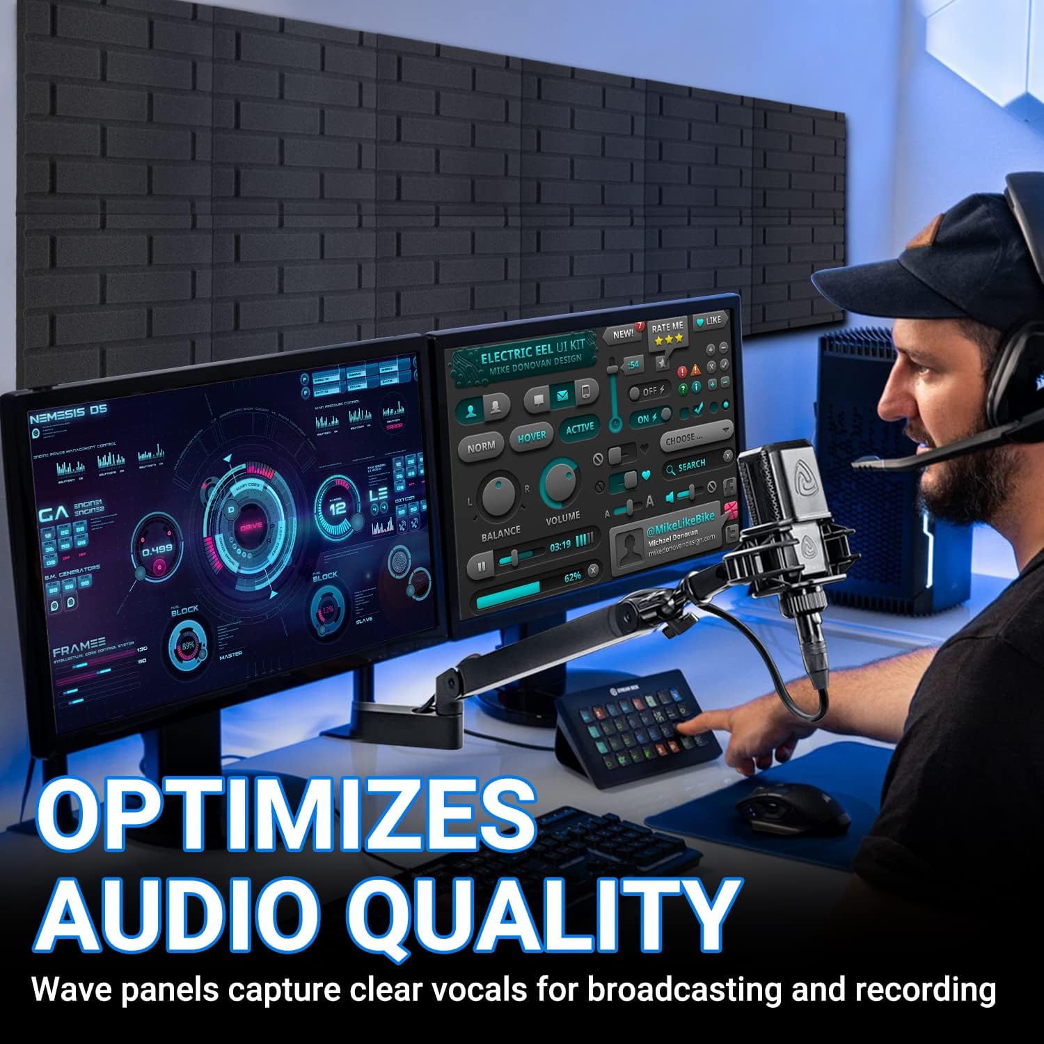 Sound Proof Foam Panels, Brick Shaped Soundproof Wall Panels, 12 Pack 12"X12"X1" Sound Absorbing & Dampening Foam Panels for Walls, Room, Studio, Podcast, Acoustic Treatment