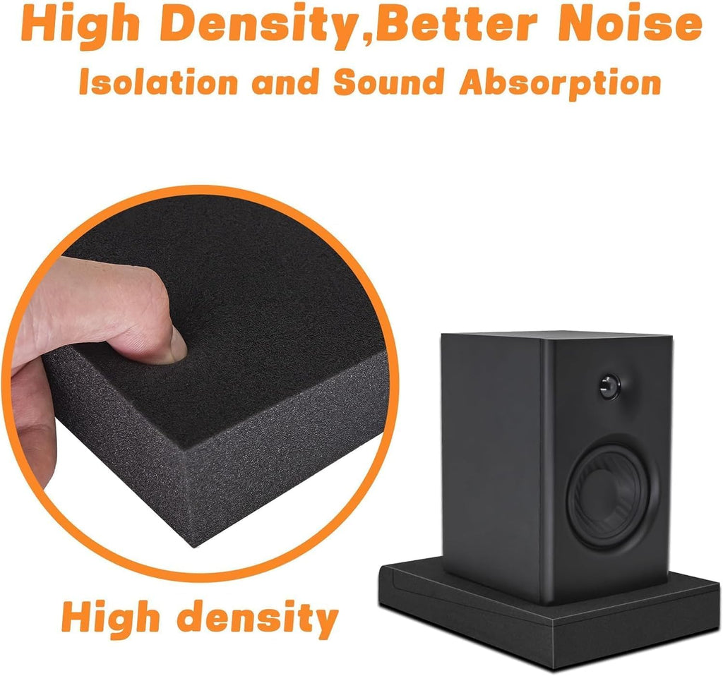 2 Pack Studio Monitor Isolation Pads for Speakers 3-5 Inches Sound Insulation Studio Foam Prevents Vibrations Acoustic Speaker Isolation Pad High Density Fits Most Stands