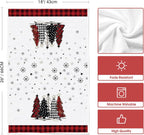 Red Black Buffalo Plaid Snowman Xmas Trees Christmas Kitchen Towels Dish Towels, 18X26 Inch Daily Seasonal Winter Decoration Hand Towels Set of 4