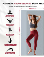 Large Yoga Mat - 72"X36" Extra Wide Exercise Mat - 1/4" Thick Dual Color PVC | Anti-Slip Surface & High Cushioning - Ideal for Yoga, Pilates & Home Workouts - Bonus Mesh Bag