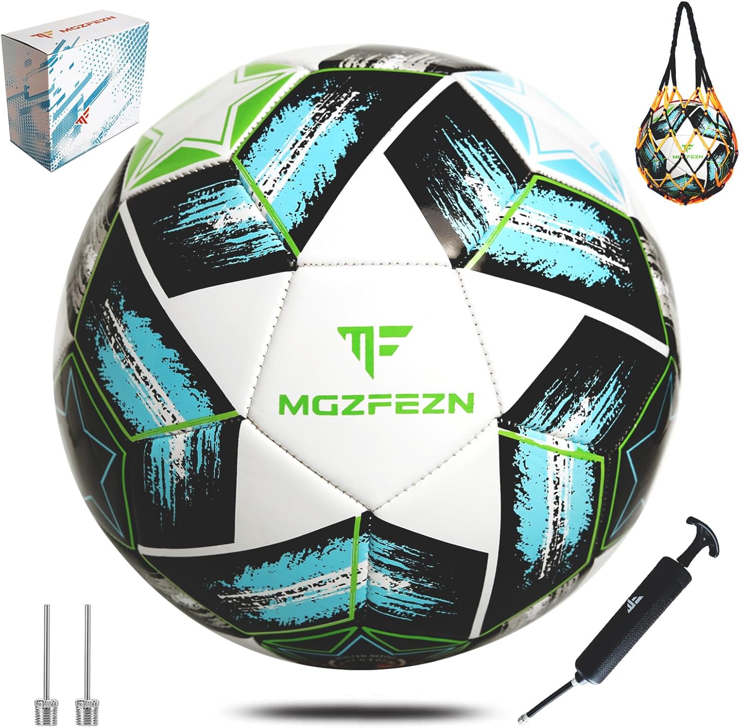 Soccer Ball Size 5&Size 3 for Youth and Adults,Indoor Training Practice Soccer Ball,Gift Idea for Kid with 1 Pump 1 Net Bag and 2 Needle