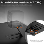 Desktop Speaker Stands Pair, Speaker Riser for Most Small & Medium Bookshelf Speakers, Computer Speakers, and Studio Monitors, Cantilevered Speaker Stand with Vibration Absorption Pad, Black