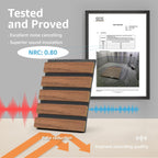 2 Wood Slat Acoustic Panels for Wall and Ceiling - 3D Fluted Sound Absorbing Panel with Wood Finish - Walnut
