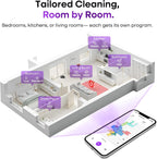 Robot Vacuum and Mop Combo, 5000Pa Robotic Vacuum with Lidar Navigation, 180Mins Runtime, Tangle-Free Robot Mop, 5 Editable Maps, App/Remote/Voice Control, Ideal for Hard Floors and Carpets