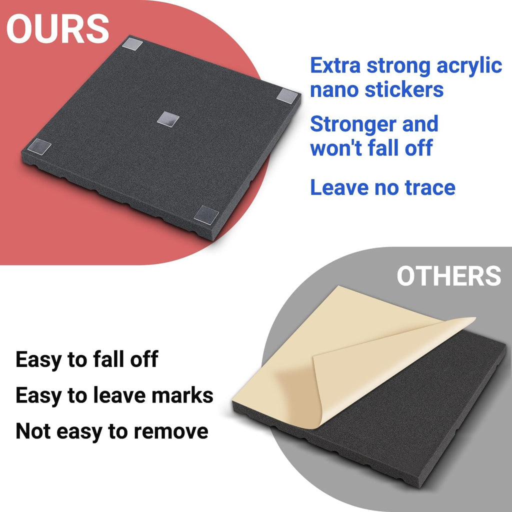 Sound Proof Foam Panels, Brick Shaped Soundproof Wall Panels, 12 Pack 12"X12"X1" Sound Absorbing & Dampening Foam Panels for Walls, Room, Studio, Podcast, Acoustic Treatment