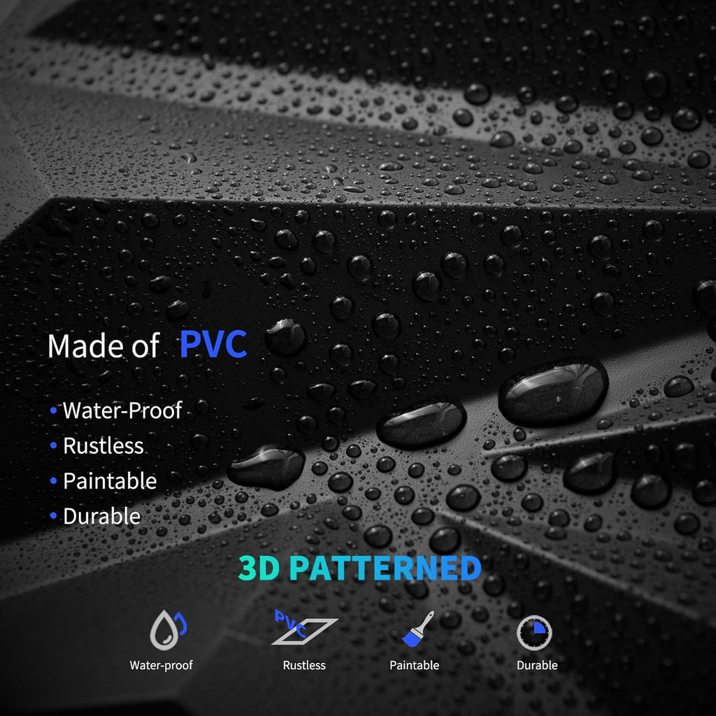 33 Pack 3D Wall Panel Diamond for Interior Wall Décor, PVC Flower Textured Wall Panels for Living Room Lobby Bedroom Hotel Office, Black, 12''X12'' Cover 32.Sq.Ft.