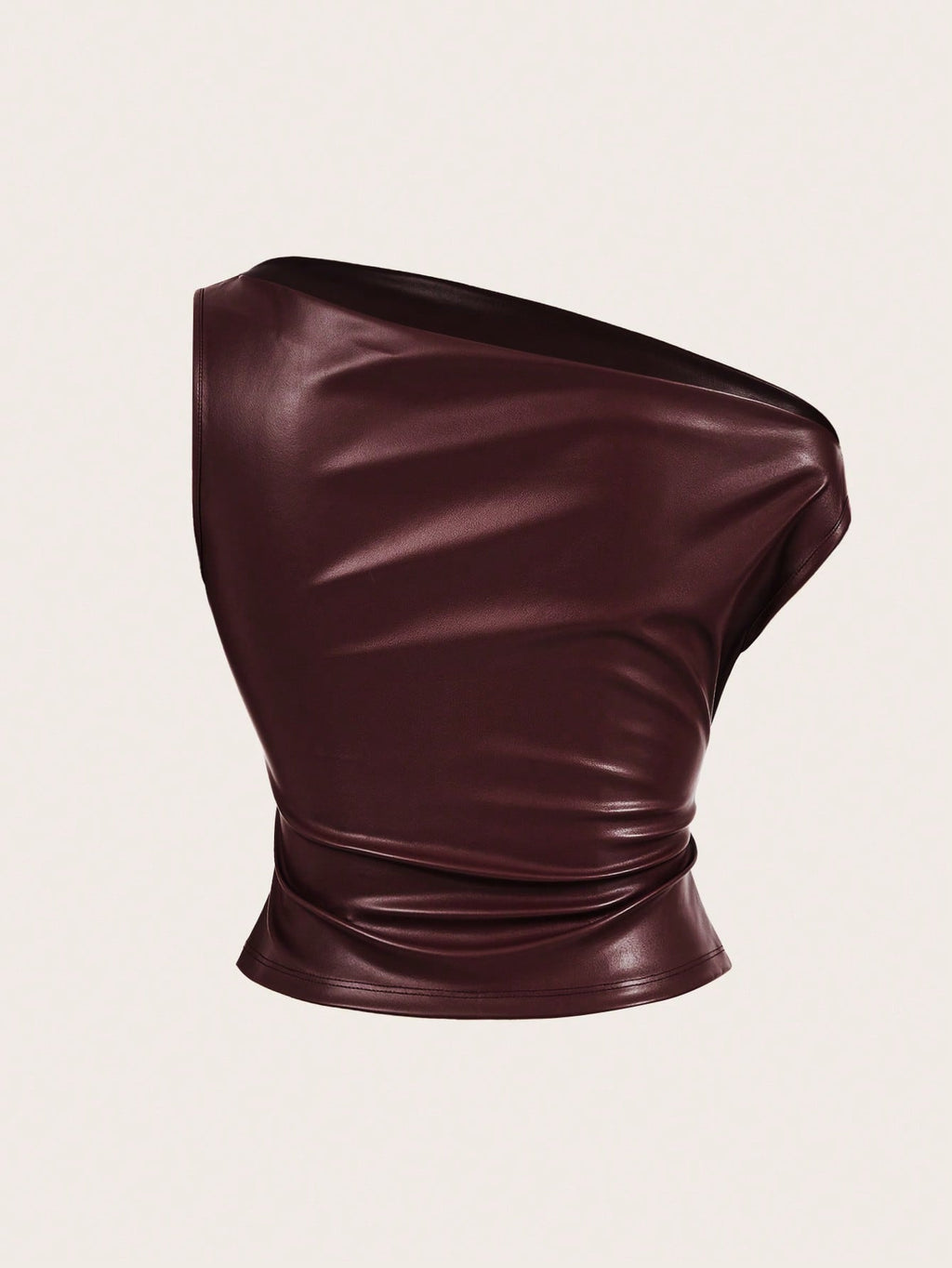 Siren Gaze Women'S Leather Top Casual Fashion 90S Street Shooting Spring Autumn Solid Color Pleated Collar PU Tank Top Sleeveless Tops Going Out Top Fall Women Tops Suitable for Going Out and Parties Top