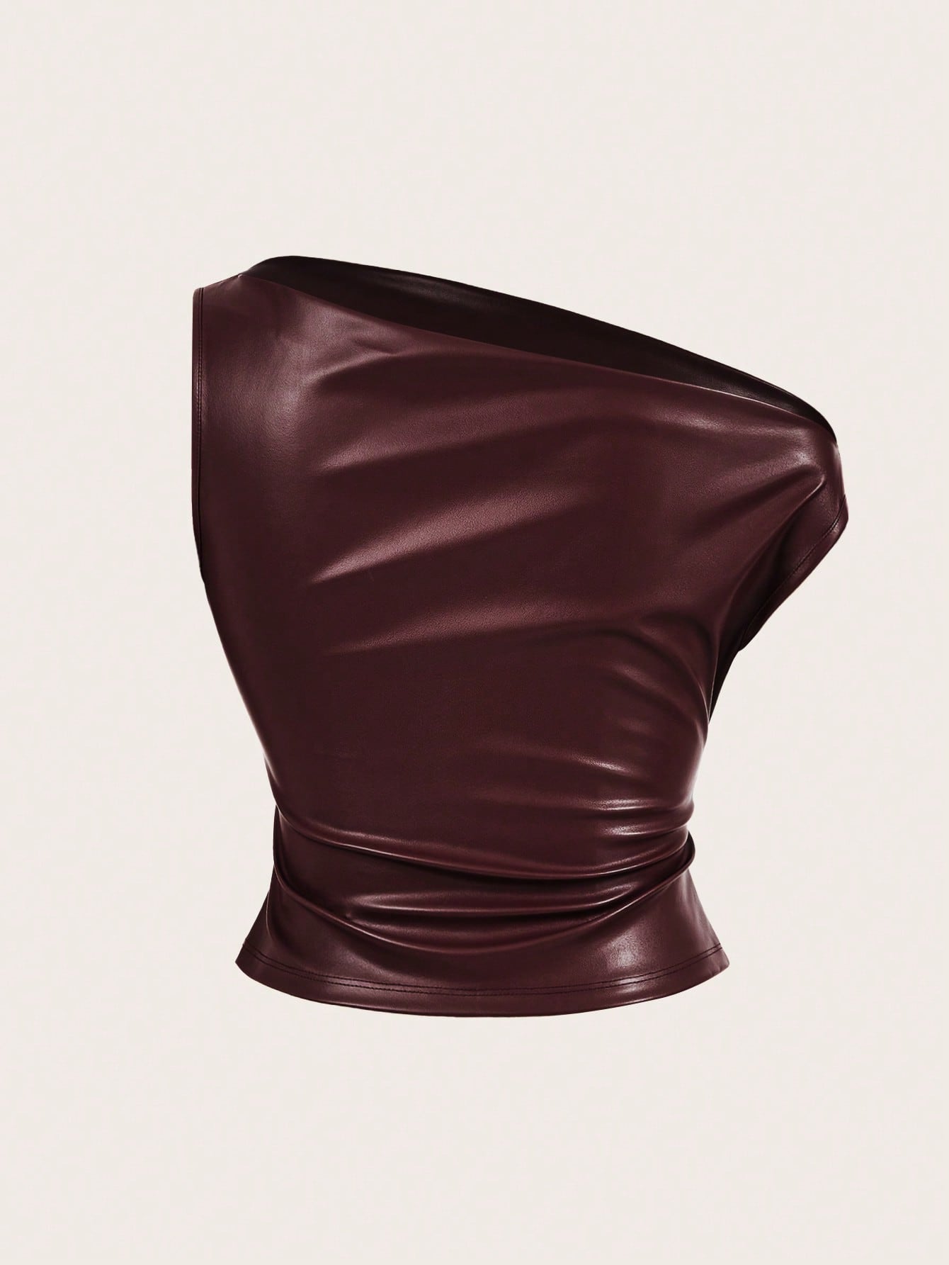 Siren Gaze Women'S Leather Top Casual Fashion 90S Street Shooting Spring Autumn Solid Color Pleated Collar PU Tank Top Sleeveless Tops Going Out Top Fall Women Tops Suitable for Going Out and Parties Top