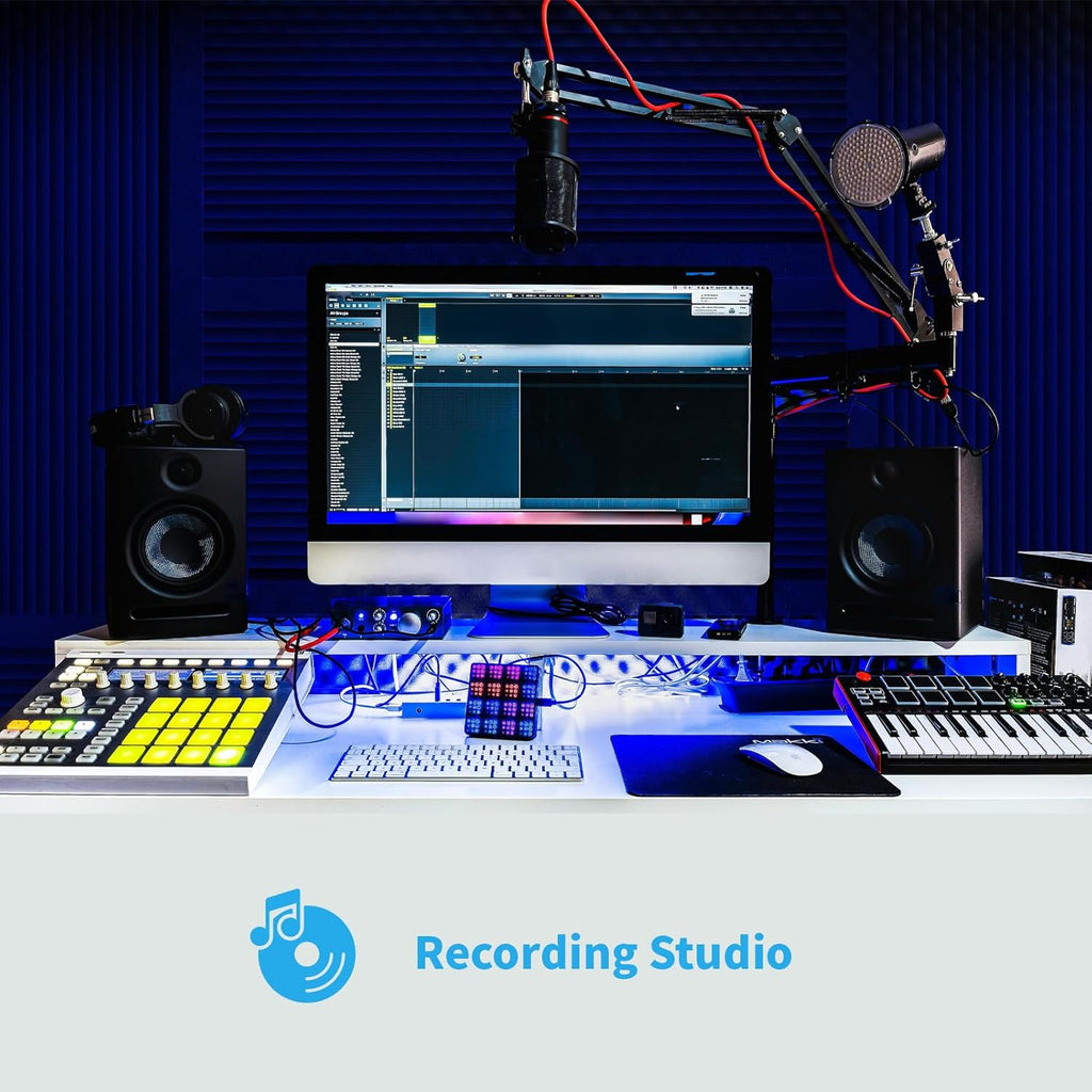 4-Pack Wedge Design Acoustic Foam Panels, 48" X 24" X 2" High-Density Soundproof Foam Wall Panels for Wall, Ceiling, Quick-Recovery Noise Dampening Panels for Office, Studio and Home