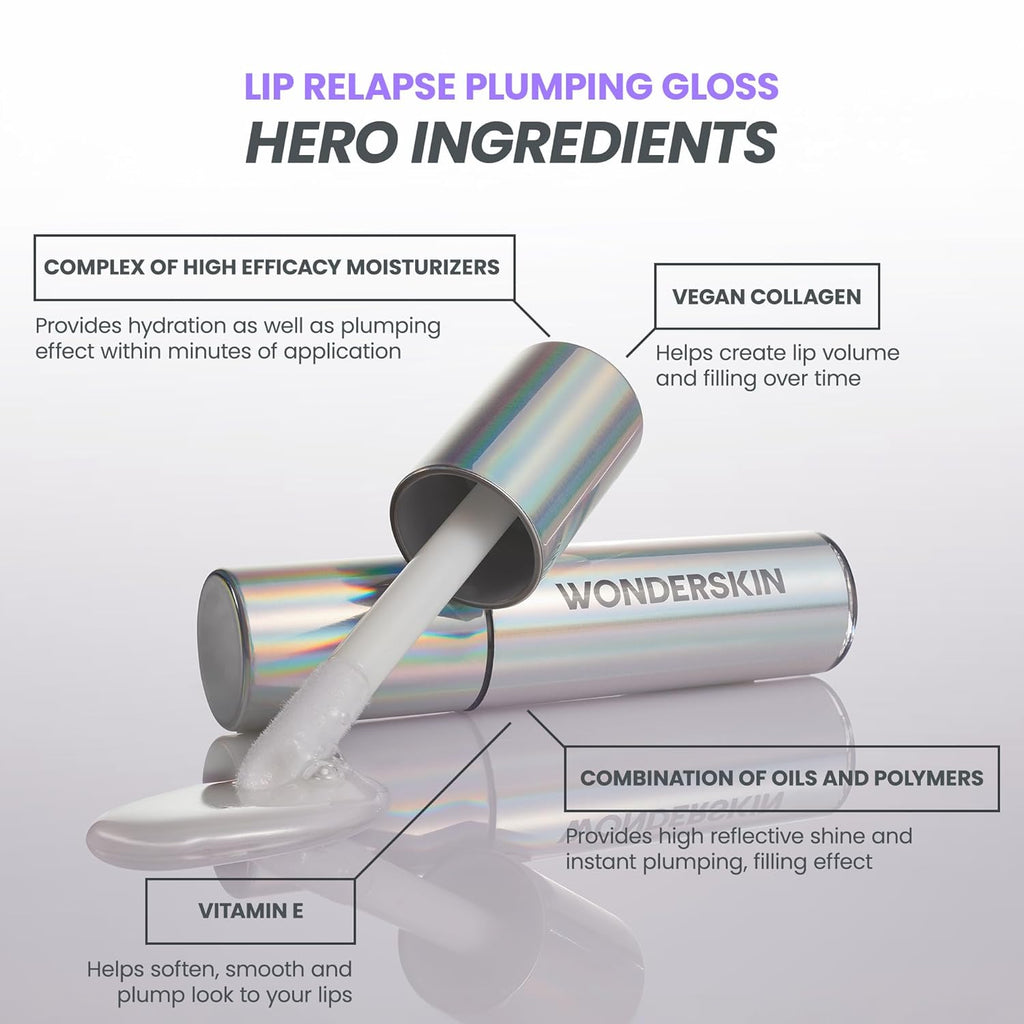 Lip Relapse Plumping Gloss – Lip Plumper Gloss for Fuller-Looking Lips with Hydrating, Non-Sticky, High-Shine Finish
