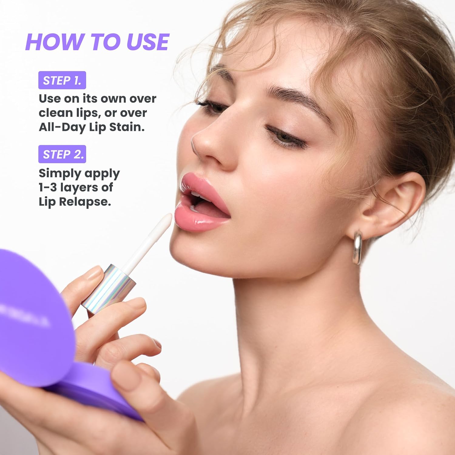 Lip Relapse Plumping Gloss – Lip Plumper Gloss for Fuller-Looking Lips with Hydrating, Non-Sticky, High-Shine Finish