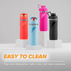 'Overtime' 22Oz Stainless Steel Water Bottle, Twist Cap, Grey