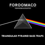 4 Pack Bass Traps for Ceiling Corner 16.5" Triangle 12" Depth Triangular Pyramid Acoustic Foam Bass Trap Sound Proofing for Home Studio Booth Low to High Frequency Sound Absorption Foam