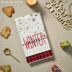 Red Black Buffalo Plaid Snowman Xmas Trees Christmas Kitchen Towels Dish Towels, 18X26 Inch Daily Seasonal Winter Decoration Hand Towels Set of 4