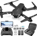 4DV13 Drone with 1080P HD FPV Camera for Kids Adults,Remote Control Helicopter Quadcopter for Beginners Boy Toys Gift,Waypoint Functions,Altitude Hold, Gesture Selfie,3D Flips,2 Batteries,Black