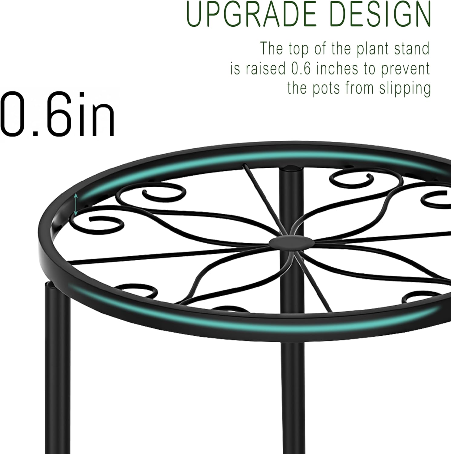 5-Pack Metal Plant Stands for Outdoor Indoor, Anti-Rust Iron Flower Pot Stand, Heavy Duty Plant Pot Shelf for Multiple Plant, Decoration Racks for Home, Patio & Garden