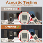 24 Pack-12 X 12 X 2 Inches Pyramid Designed Acoustic Foam Panels, Sound Proof Foam Panels Black, High Density and Fire Resistant Acoustic Panels, Sound Panels, Studio Foam for Wall and Ceiling