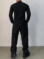 DAZY Men'S Solid Color Stand Collar Zipper Long Sleeve Slim Fit Sports T-Shirt, Autumn, Fall